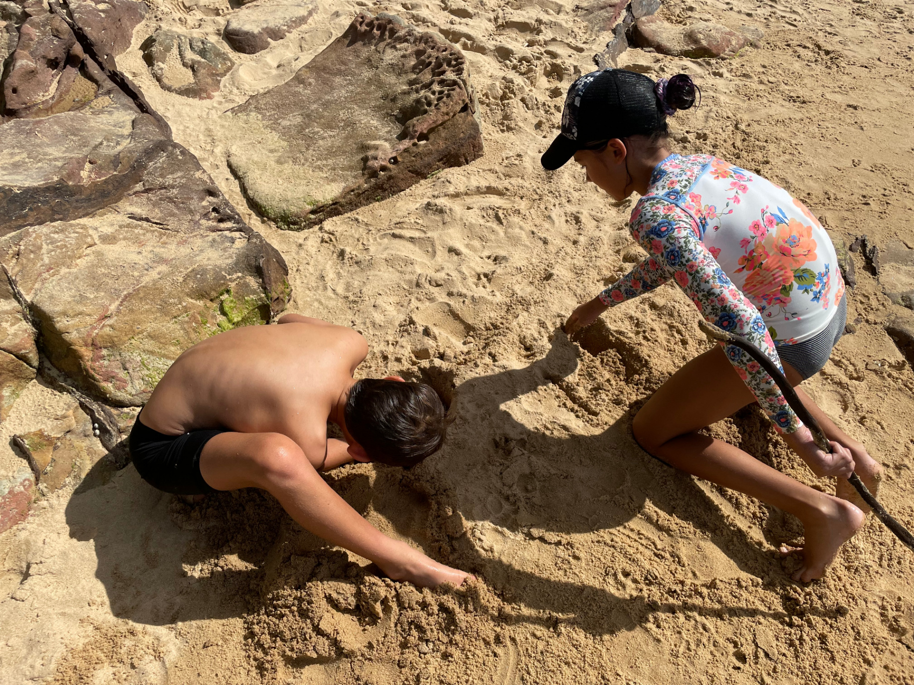 Beach kit in use on the Pearl Beach sand